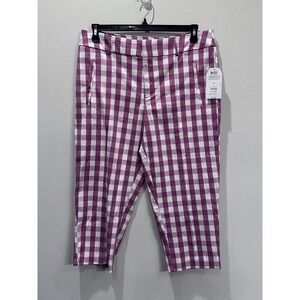 Time and Tru Women's Size 14 Gingham Capri Pants‎ Cottagecore Picnic Summertime